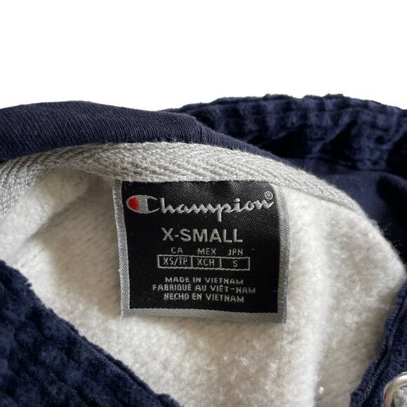 CHAMPION Men's Reverse Weave Corduroy Logo Hoodie Gray Blue XS Streetwear Casual - Picture 7 of 8